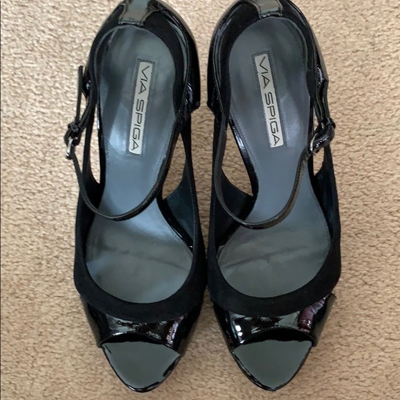 Via Spiga Amelie suede and patent heel - Picture 5 of 7